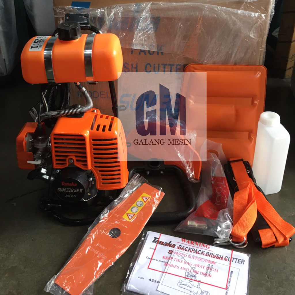 TANAKA Mesin Potong Rumput Gendong SUM 328 SE II 2 tak Alat PEMOTONG RUMPUT SUM328SEII Babat Brushcu