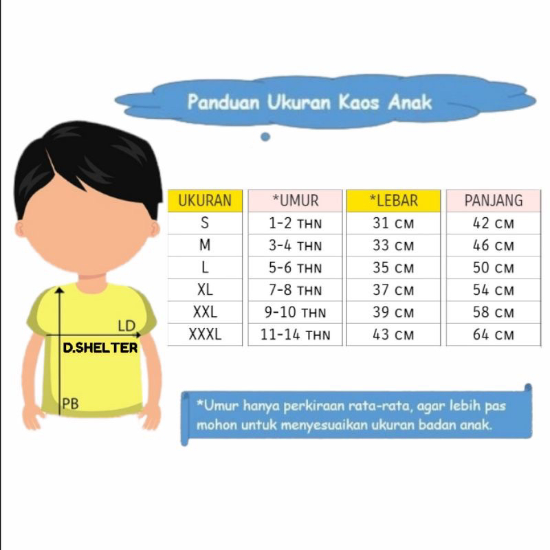 BAJU ANAK LAKI-LAKI / ANAK PEREMPUAN SUPER HERO SERIES 1-10 TAHUN / D. SHELTER