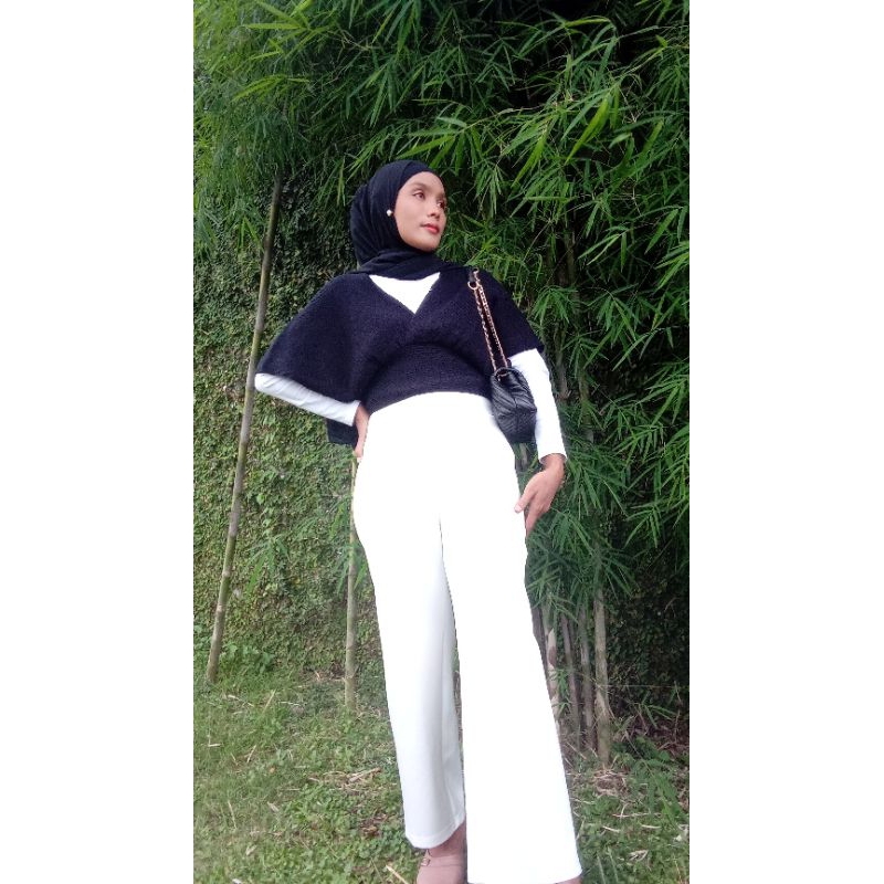 EXCLUSIVE Pinay Knit Vest Ruffel Outer Kanaya / Rompi Rajut Outer Croptop Wanita