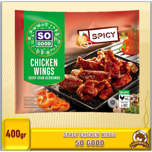 

So Good Spicy Wings 400grm Sayap Ayam Bumbu Pedas So Good Makanan Beku Distributor Frozen Food Bogor
