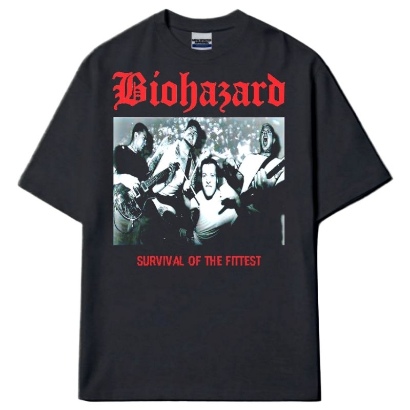 TSHIRT MUSIC KAOS BAND BIOHAZARD - SURVIVAL OF THE FITTEST