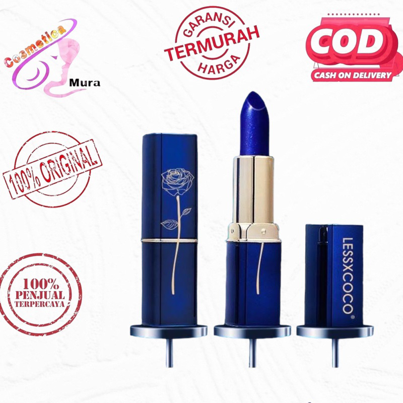 [ lipstik biru ] lessxcoco blue lipstik color || lipstik biru change colour lessxcoco