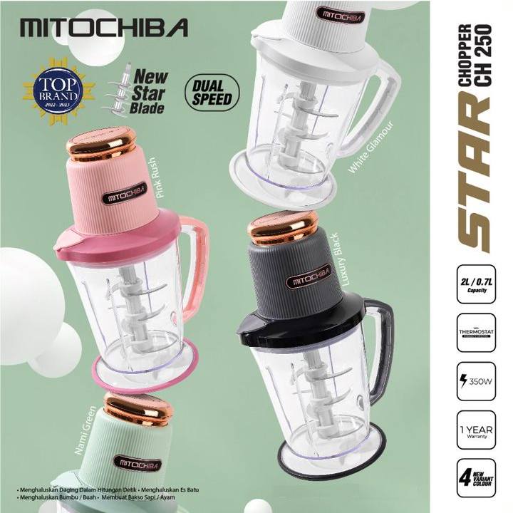 Mitochiba Chopper CH 250 Star Chopper Blade 2 Liter 9 Mata Pisau Garansi Resmi