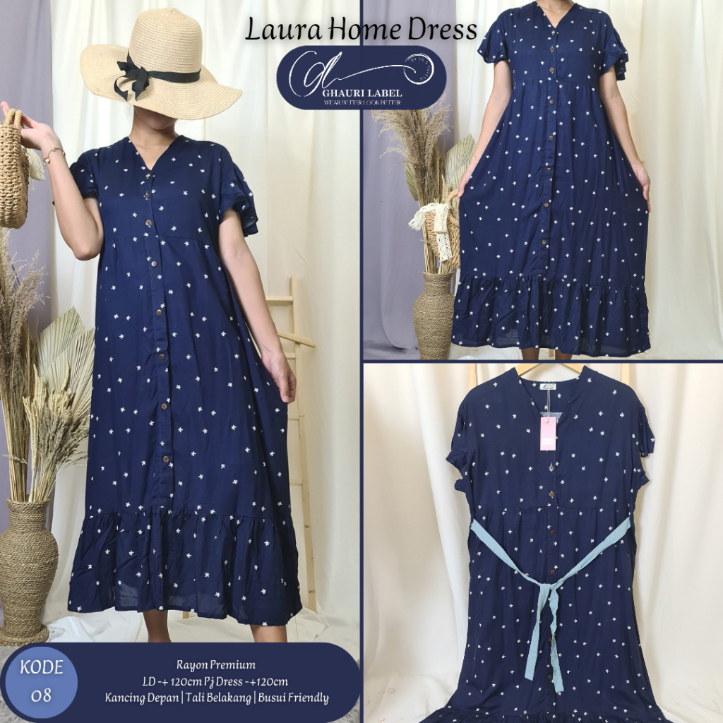 Daster Rayon Jumbo Ld120 Kancing Aktif Busui Daster Remaja Kekinian