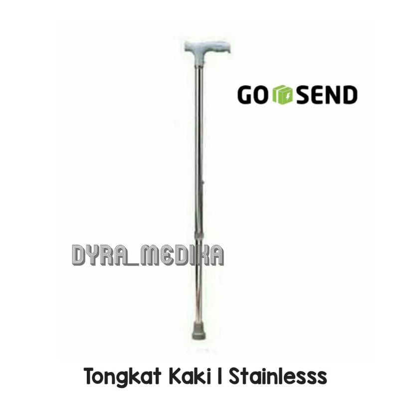 TONGKAT KAKI 1 STAINLESS / TONGKAT ALAT BANTU JALAN LANSIA KAKI 1 STAINLESS