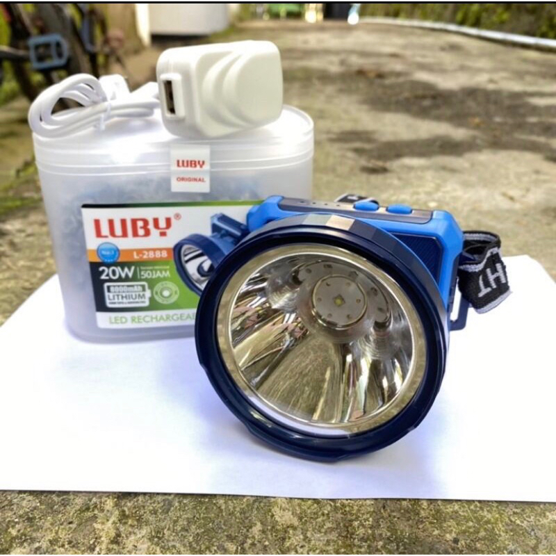 SENTER KEPALA LUBY L-2888 CAHAYA PUTIH SUPER TERANG / HEADLAMP SENTER LUBY L-2888
