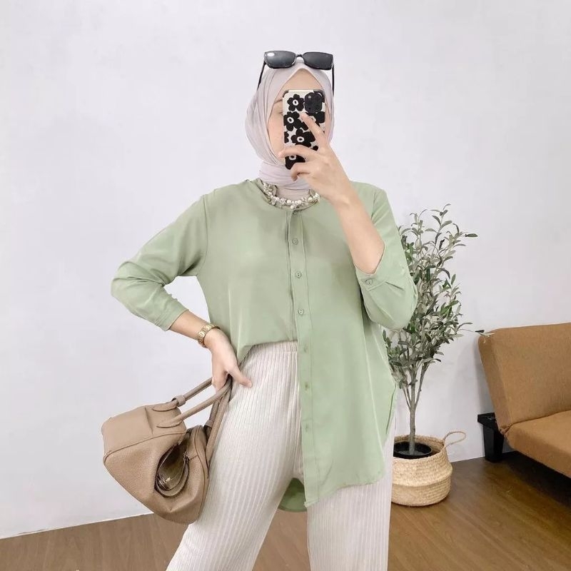 daily blouse sanghai cringkle airplow lengan 3/4