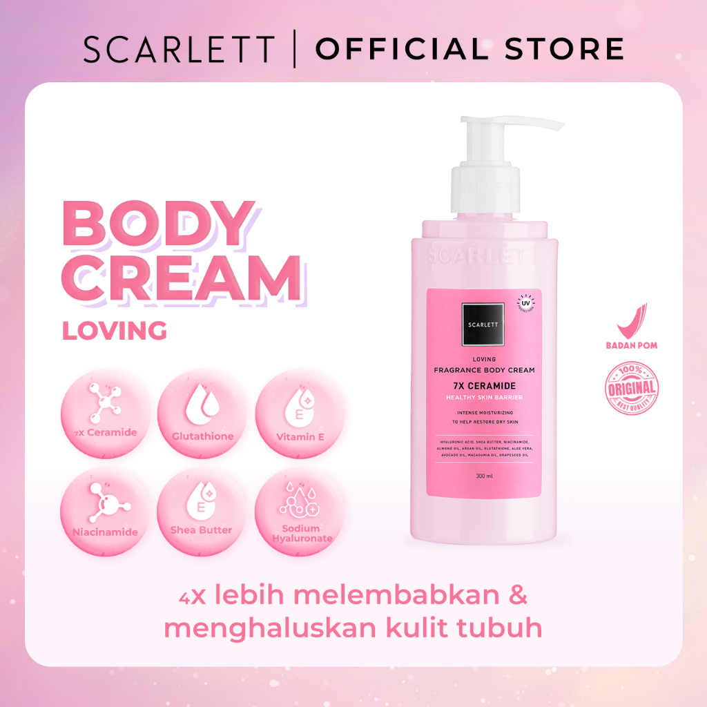 Scarlett Whitening Loving New Varian / Shower scrub/Body scrub/Lotion/Body serum/Body Cream