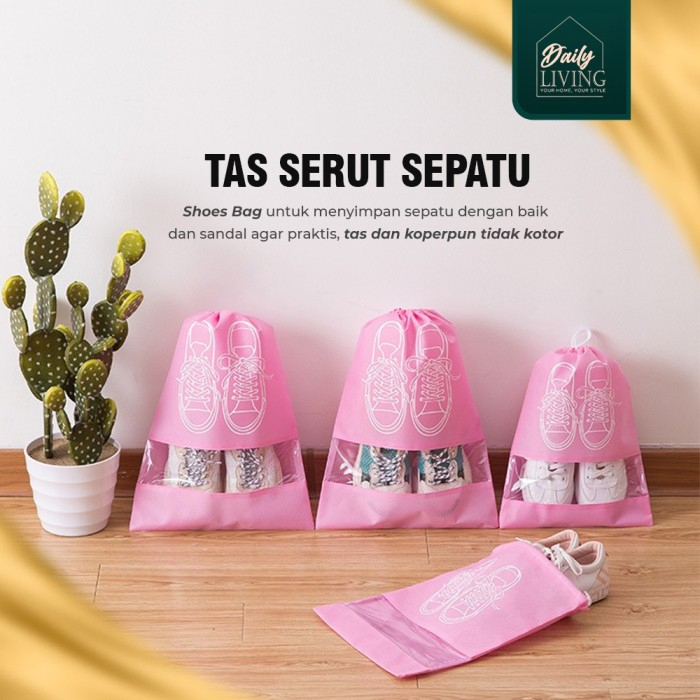 SHOES BAG WATERPROOF - Tas Serut Sepatu Sendal Anti Air Serbaguna - Daily Living