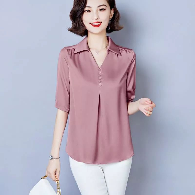 Hara Shirt Grande Atasan Kemeja Wanita Casual Korea Pastel Top Fashion Design Baru