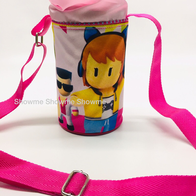 Showme tas botol minum anak sekolah karakter premium cetakan anti luntur STUMBLE GUYS PINK CUTE ONLINE GAME