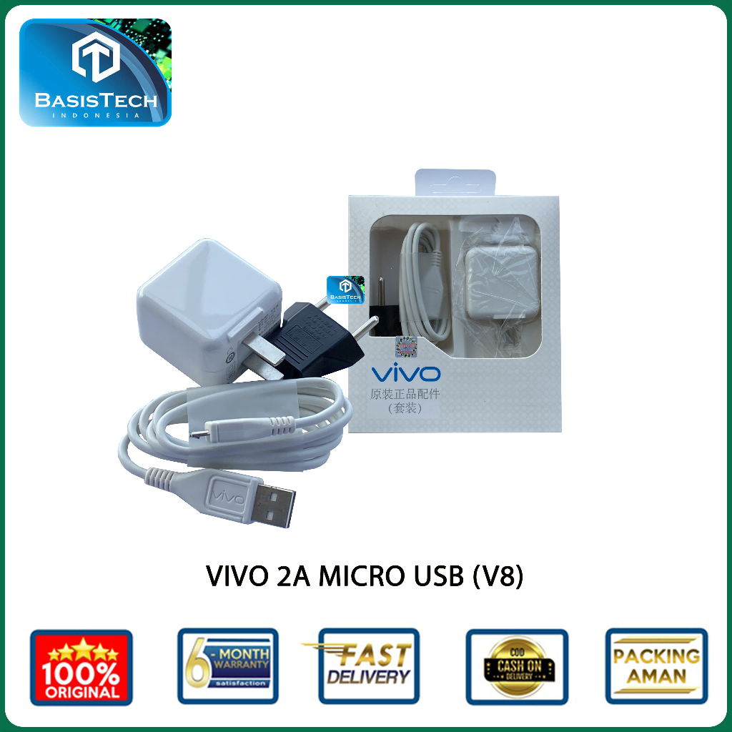 CHARGER VIVO MICRO USB V8 2A FAST CHARGE ORIGINAL QUALITY