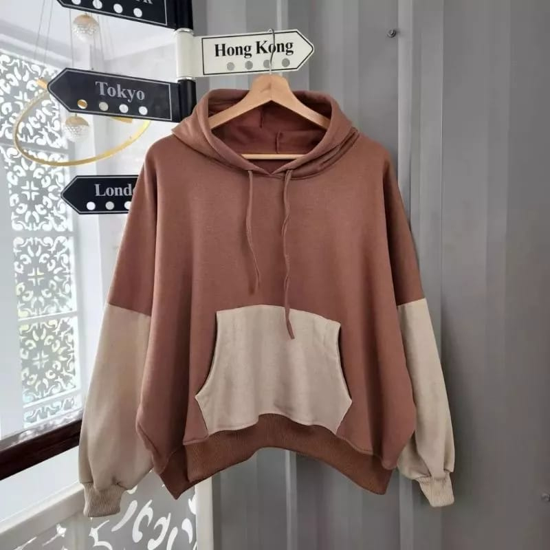 Batwing Jumbo Saku Hoodie Oversize Wanita | Sweater Bigsize Wanita Oversize Korean Style