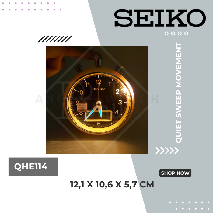 JAM MEJA SEIKO QHE114 STOPWATCH GLOW IN THE DARK ORIGINAL