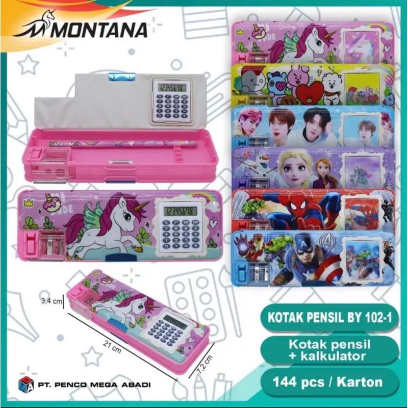 

(SA) KOTAK PENSIL MAGNET KALKULATOR / TEMPAT PULPEN CALCULATOR KARAKTER / PENSIL BOX MURAH