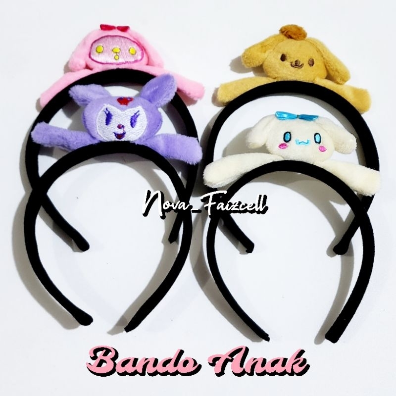 Bando / Bandana Anak Hitam Sanrio Premium Hearband Korea