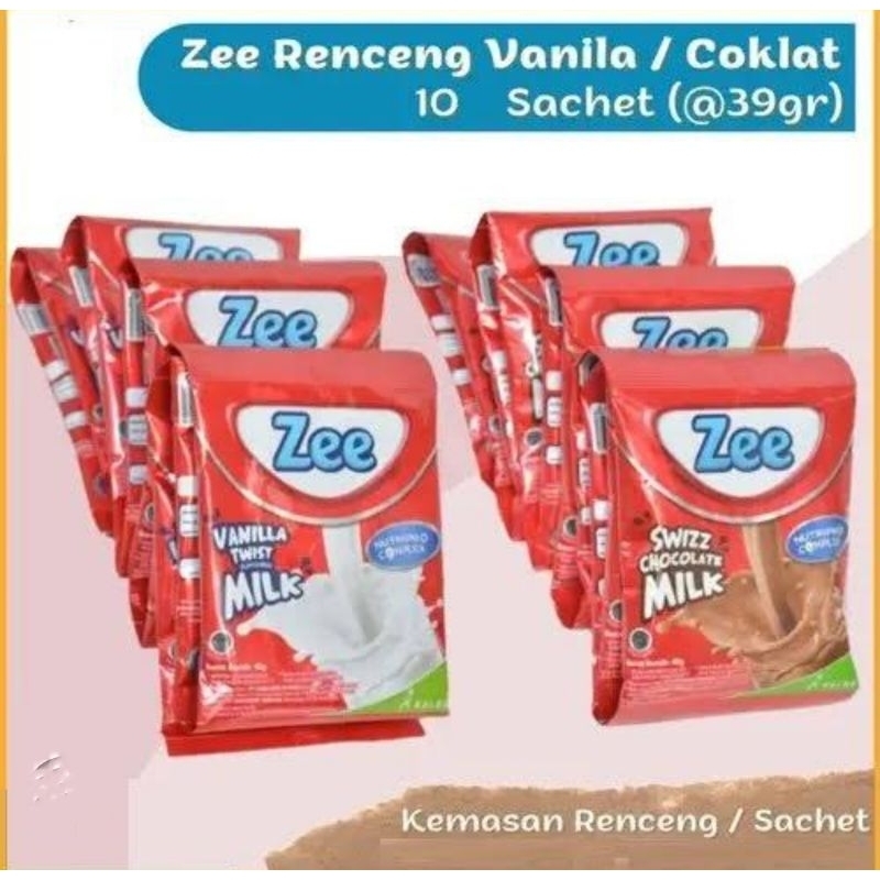 

Susu Zee Renceng Rasa Coklat / Vanilla Susu Anak Tinggi Kalsium Ze...