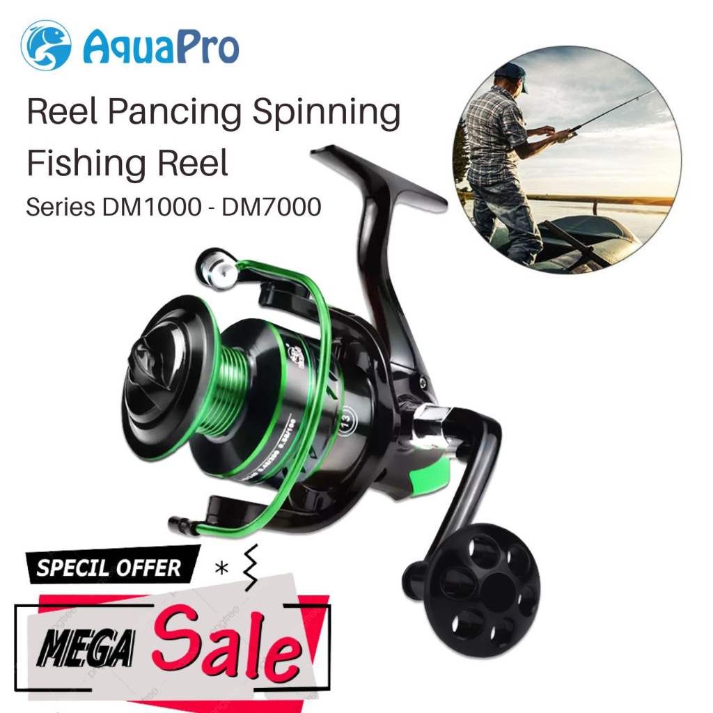 Aquapro Reel Pancing Gulungan Pancing Putar Kadal 1000-7000 Kumparan Aloi 8KG Tarik Maksimal 5.2:1 Gulungan Pancing Ikan Memancing Ikan Bass Umpan Pancing Fishing Reel Spool Metal Aluminium Real Pancing