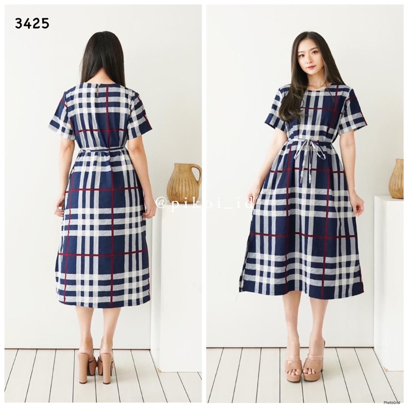 Pikoi_id | Loose Dress wanita katun FREE BELT / oversize dress santai / dress ikat wanita jalan 3425