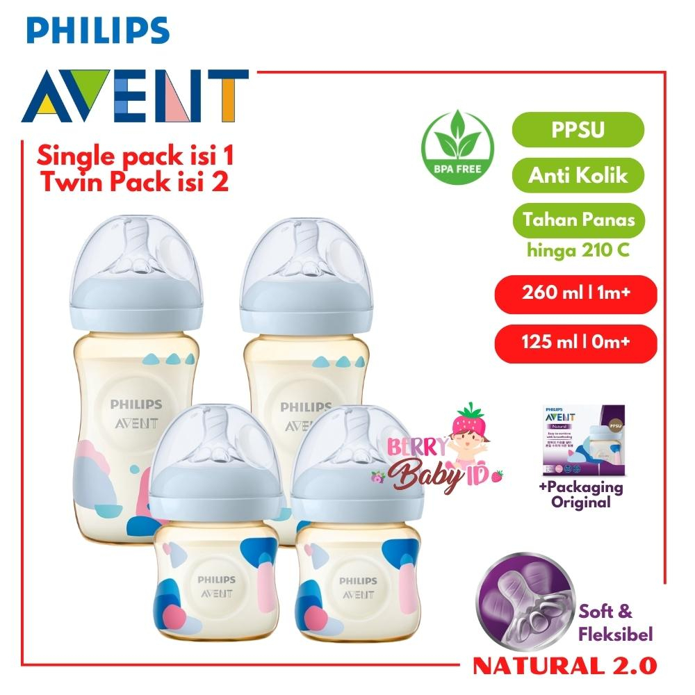 Philips Avent Natural Botol Susu Bayi PPSU Single Twin Pack 125ml 260ml Berry Mart