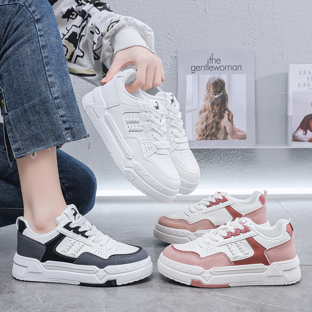 Sepatu Cewek Modis Fashionable Import Sneakers Warna Putih Nyaman Dipakai Original Sepatu Wanita Bertali