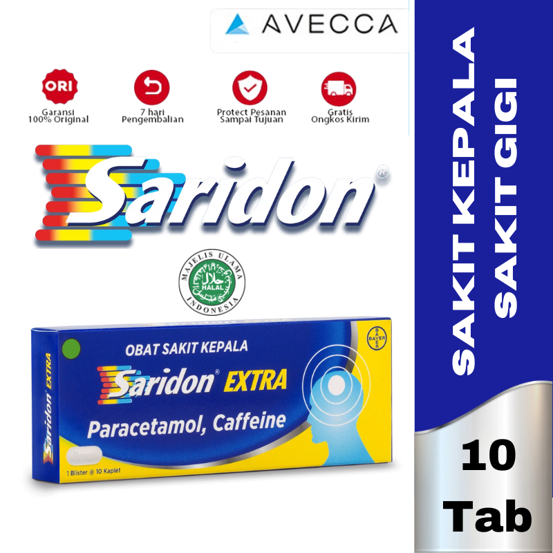 Saridon Extra 10 Tablet / Obat Sakit Kepala / Sakit Gigi