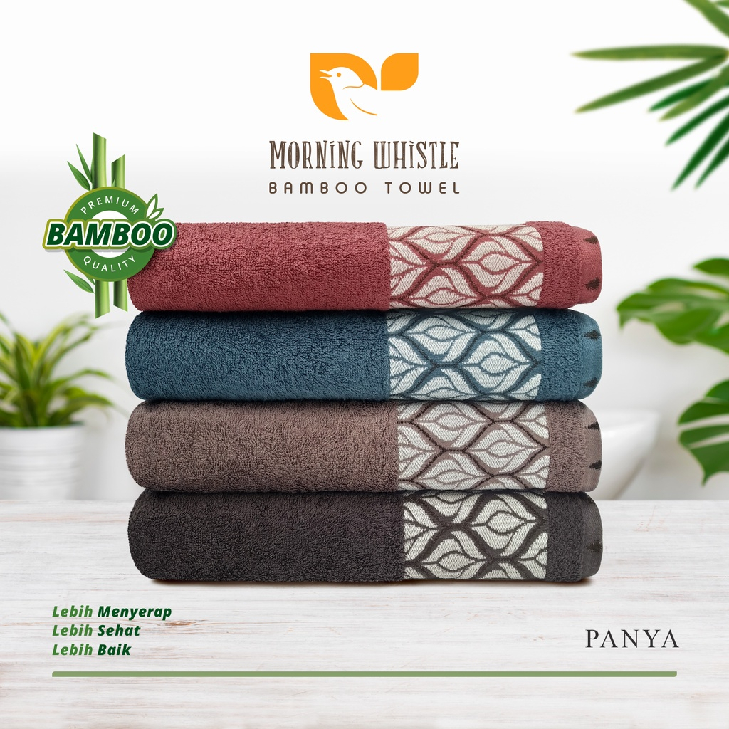 Handuk Mandi Dewasa Terry Palmer Murah / Towel Morning Whistle Serat Bambu Motif PANYA 70x140