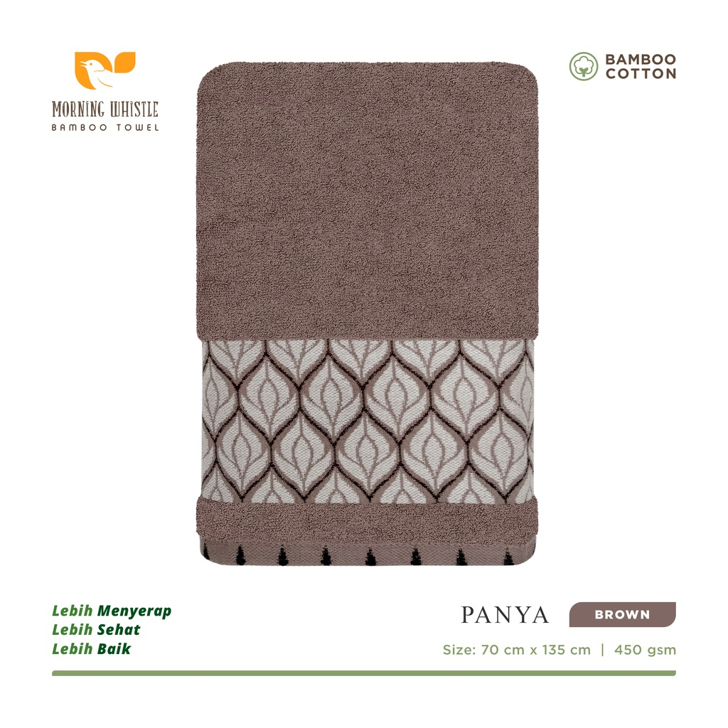 Handuk Mandi Dewasa Terry Palmer Murah / Towel Morning Whistle Serat Bambu Motif PANYA 70x140