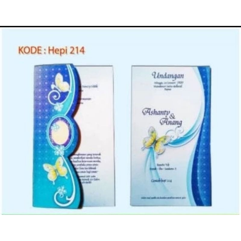 HEPI 214 (Blangko+Plastik) Blangko Undangan Pernikahan | Kartu Undangan Nikah Pernikahan | Undangan 