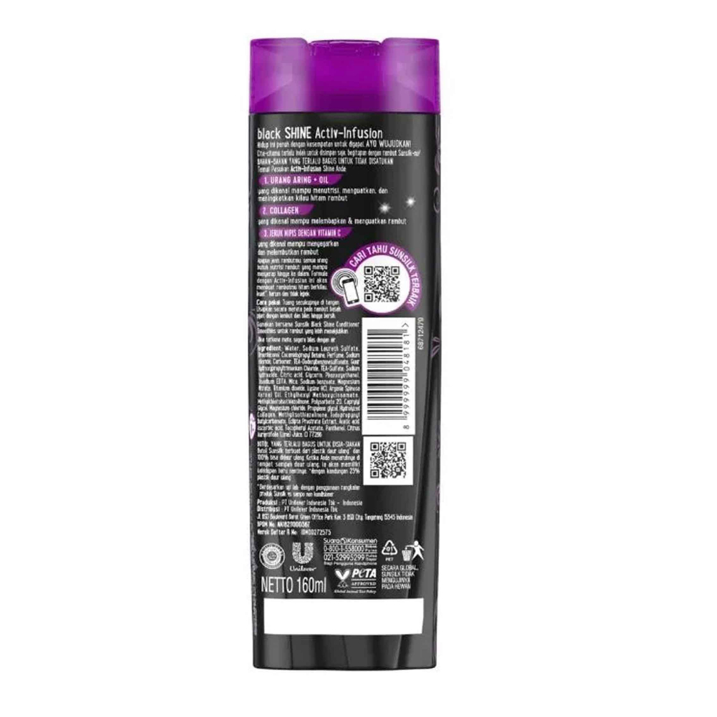 Sunsilk/ Shampo Rambut/ Shampo Sunsilk/ Black Shine/ 160ml