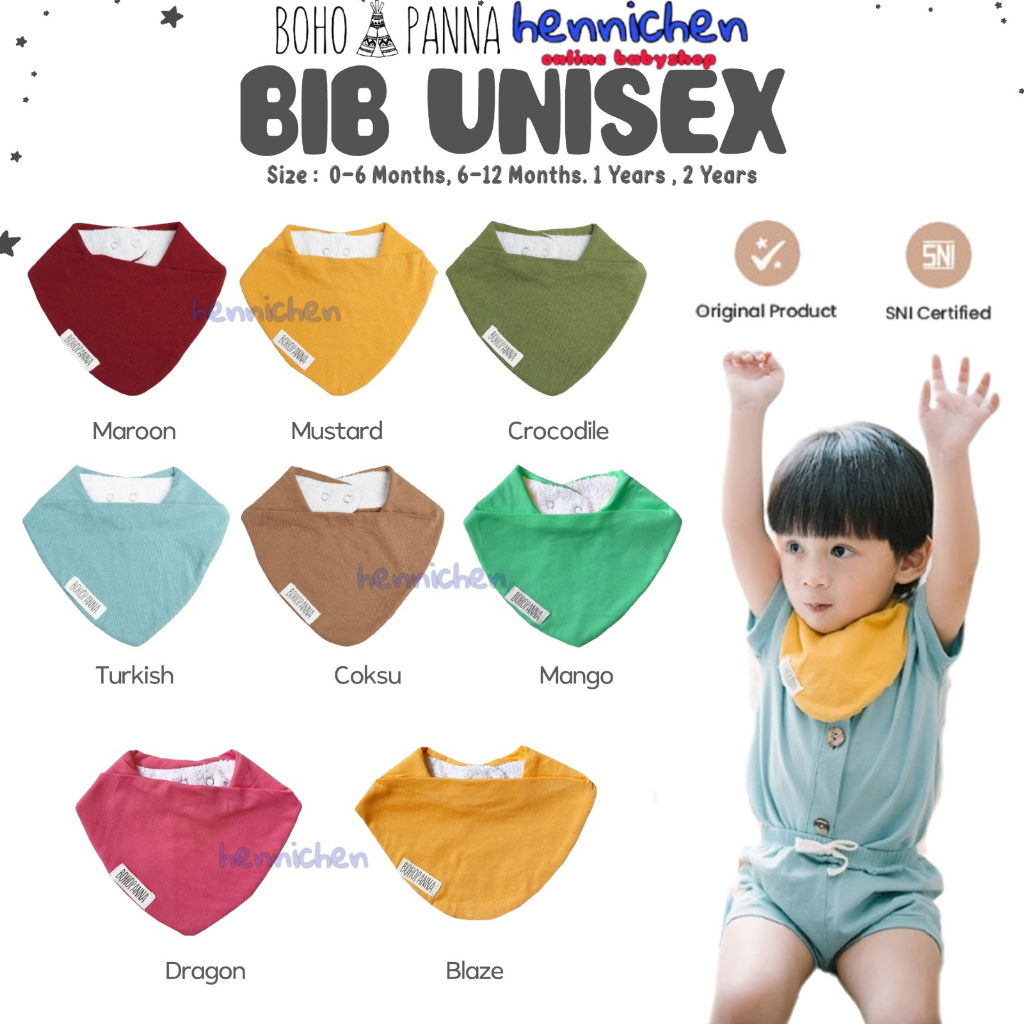 BohoPanna BIB UNISEX Slabber Bayi Slaber Anak Extra Soft