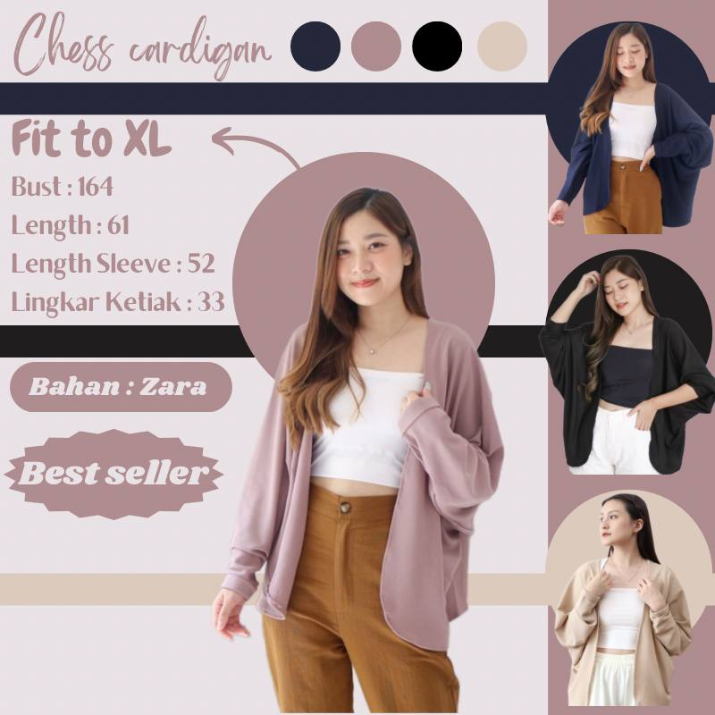 Chess Outer Cardigan - Cardigan Korea Oversize - Outer wanita Korea - Kardigan Jumbo