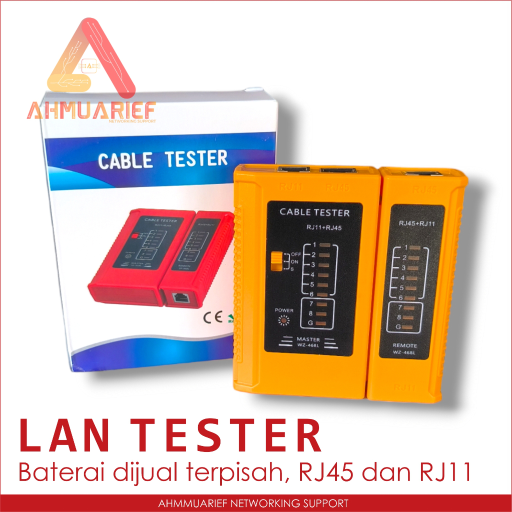 KABEL LAN TESTER ALAT TES JARINGAN LAN REMOTE NETWORK CABLE RJ45 RJ11