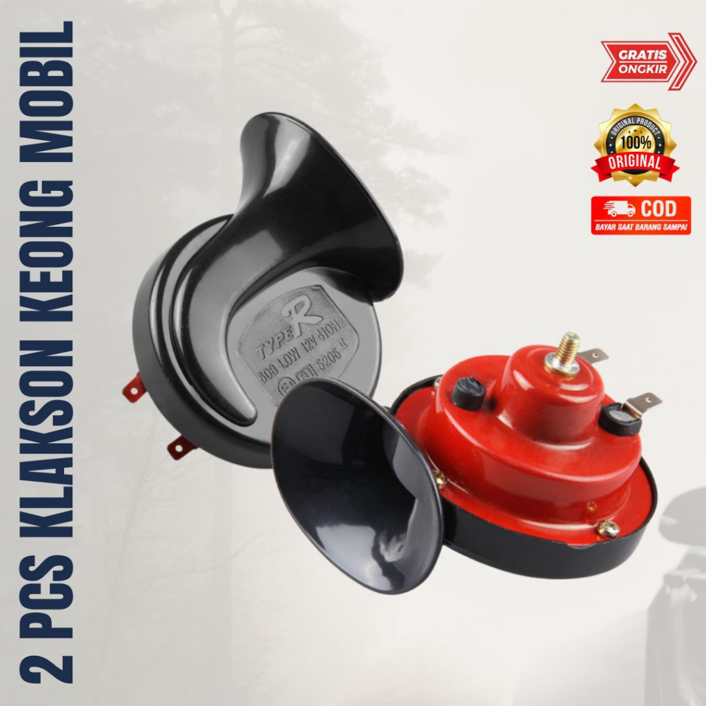 2 PCS Klakson Keong Mobil Air Horn 12V 300dB 2 PCS Type R  Original - Klakson Siput Horn 2 PCS