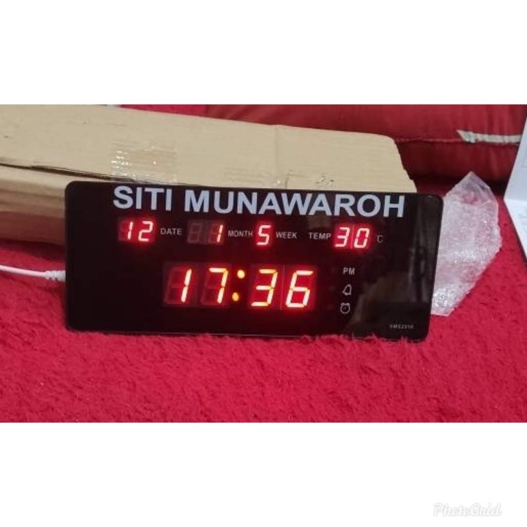 Jam Dinding Jam Meja Digital SONIFER 2510 LED Clock ukuran 25 x 10 cm +FREE CUSTOM NAMA