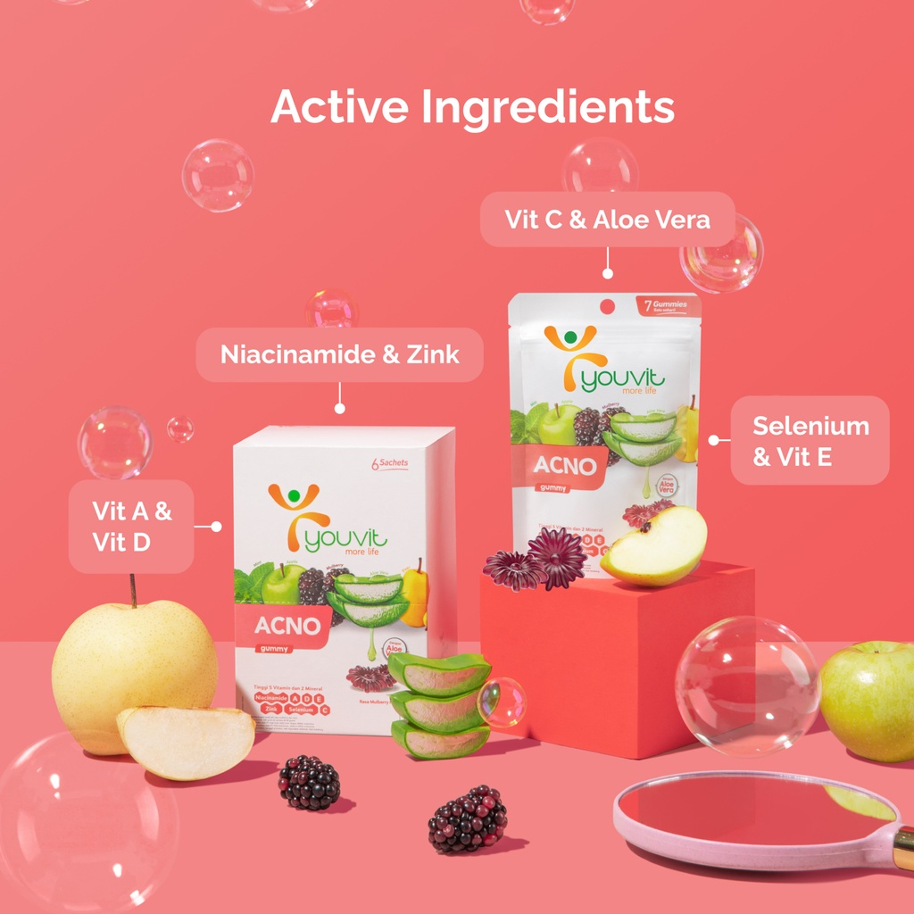 Youvit Acno Niacinamide Gummy untuk Anti Jerawat Isi 7 Pcs