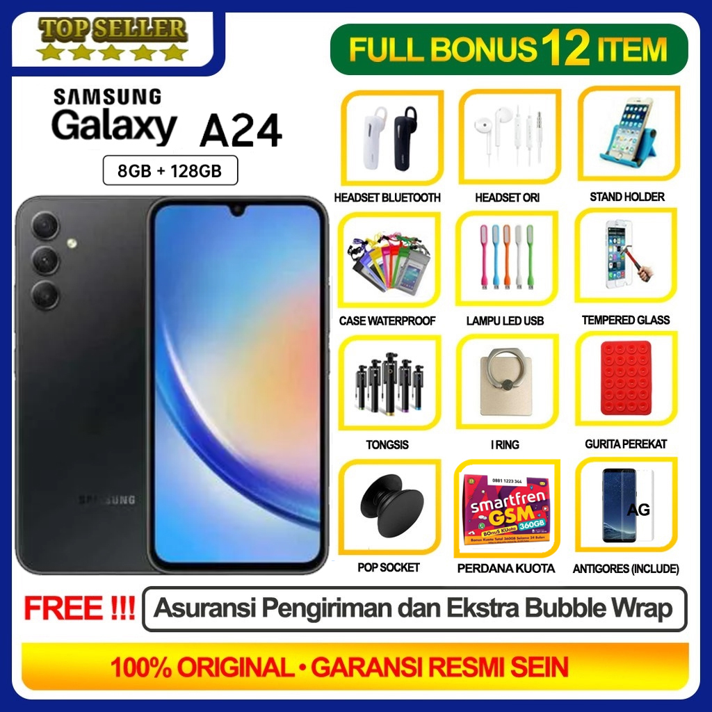 SAMSUNG GALAXY A24 8/128 GB RAM 8GB ROM 128GB GARANSI RESMI