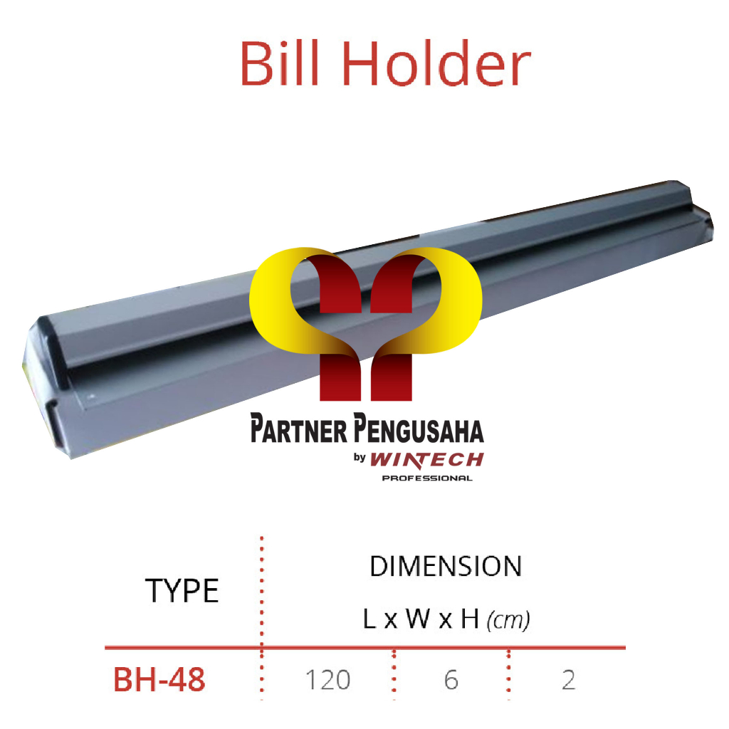 BH-48 Bill Holder 120 cm Penjepit Bon Jepitan Nota Restoran Hotel Bill Grabber Alat Penjepit Ketas M