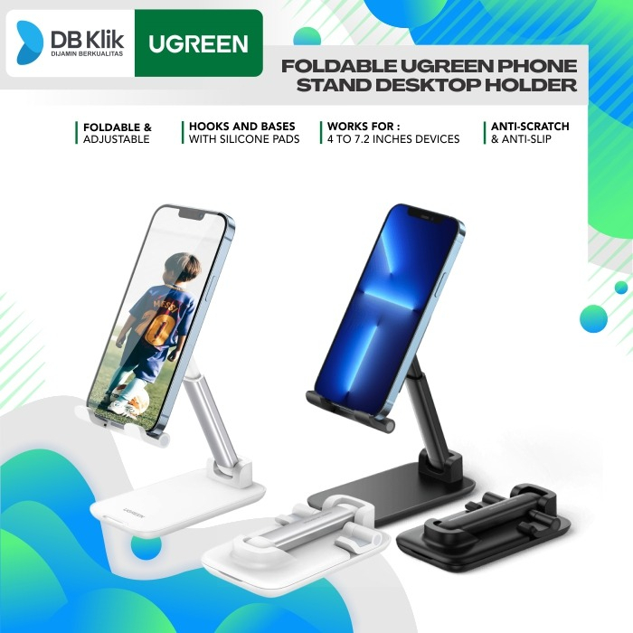 Foldable UGreen Phone Stand Desktop Holder - Black 20435 - White 2034