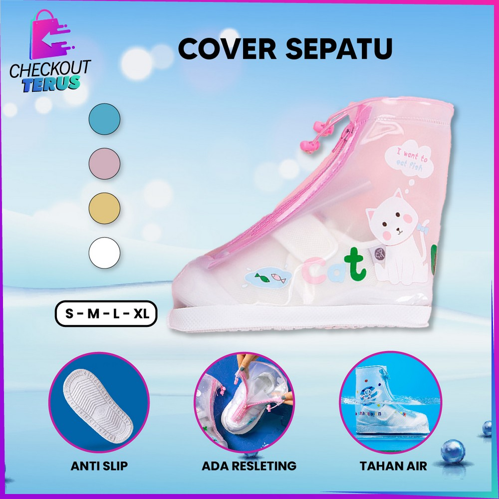 CT S55 Pelindung Sepatu Anti Air Anak Unisex Tahan Air dari Hujan Rain Cover Anti Bocor Sarung Cover Sepatu