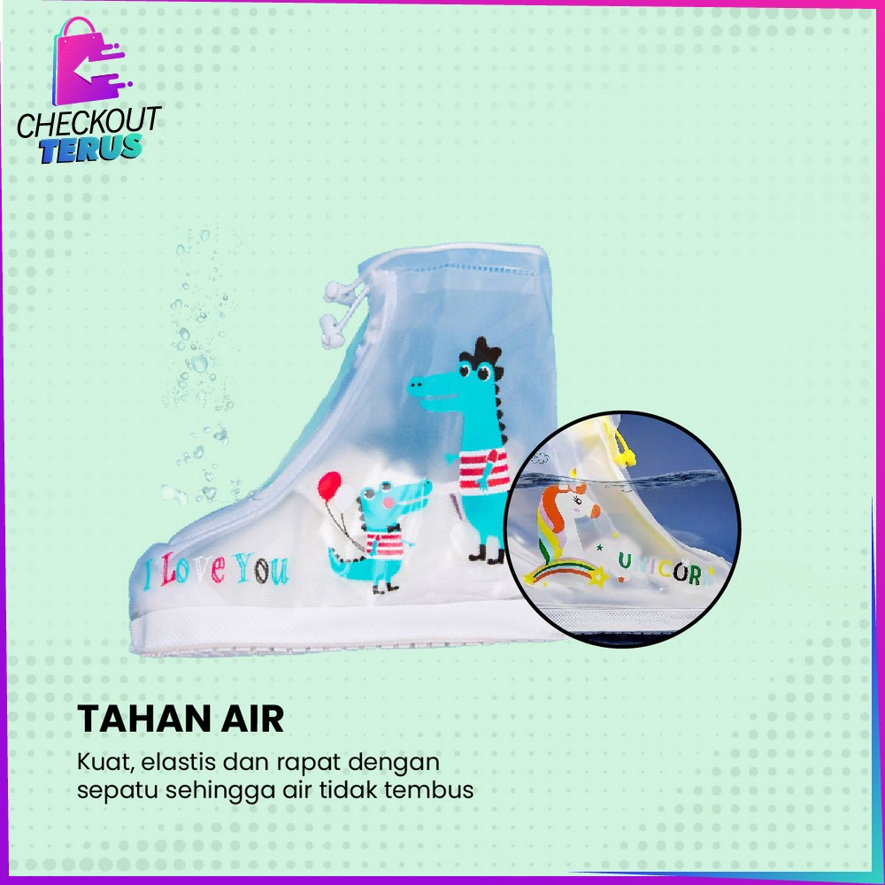 CT S55 Pelindung Sepatu Anti Air Anak Unisex Tahan Air dari Hujan Rain Cover Anti Bocor Sarung Cover Sepatu