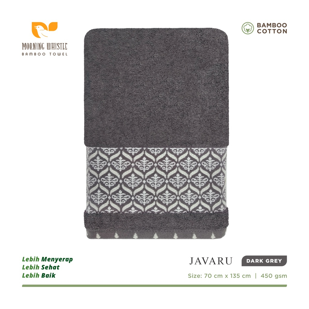 Handuk Mandi Dewasa Terry Palmer Murah / Towel Morning Whistle Serat Bambu Motif Javaru 70x135cm