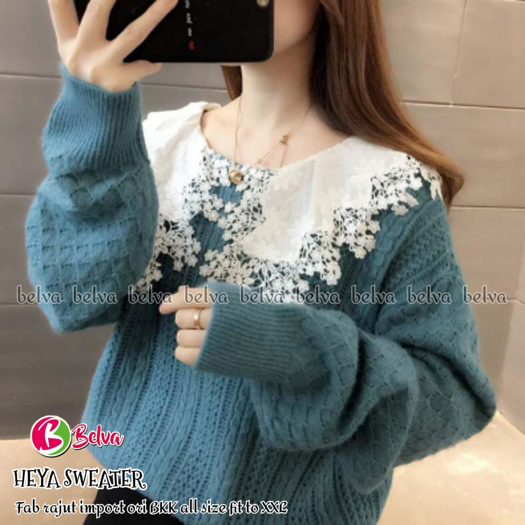 HEYA LEKA BLOUSE / 12.7 / BAHAN RAJUUT PREMIUM / ATASAN WANITA OVERSIZE / FIT TO XXL / BELV