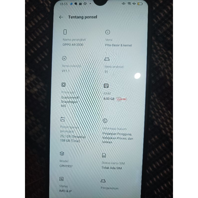 hp oppo a9 2020 second