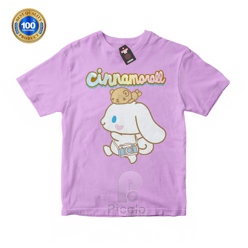 (FREE NAMA) BAJU KAOS ATASAN ANAK MOTIF KARKATER CINNAMOROLL SANRIO Bahan COTTUN