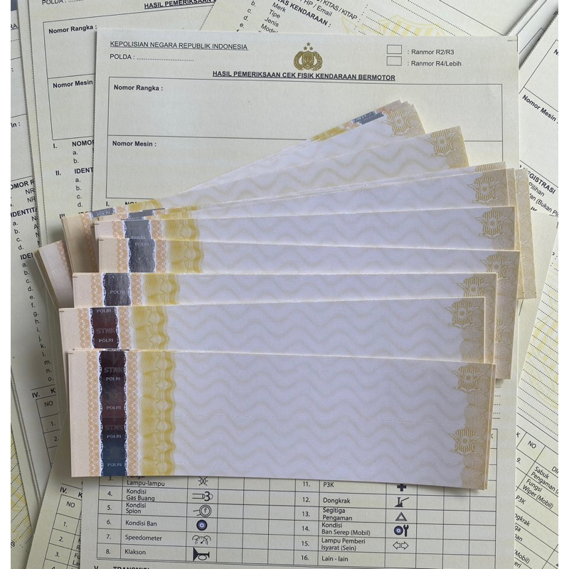 Kertas Gesek Stiker Nomor Rangka dan Mesin Samsat Resmi Cek Fisik Kendaraan Motor Mobil Gesekan Polda Termurah