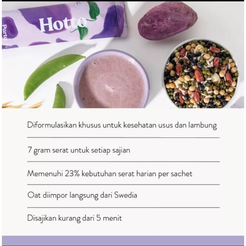 Hotto Purto Multigrain with Purple Potato Ubi Ungu 1 Pouch isi 16 sachet