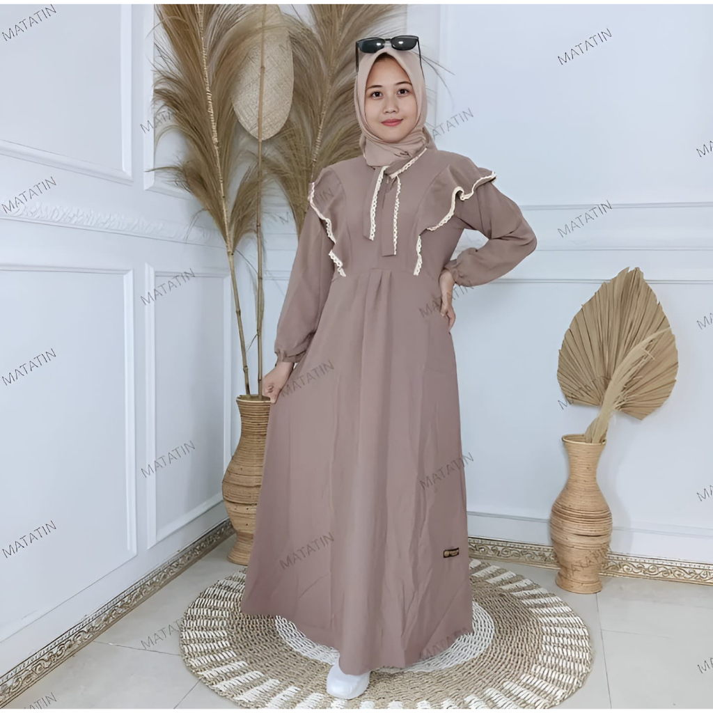 TERMURAH MAURA DRESS CRINCLE AIRFLOW // LARASATI GAMIS RENDA DAILY BUSUI TERBARU 2023 LD 110 CM ABAYA DRESS MAXY