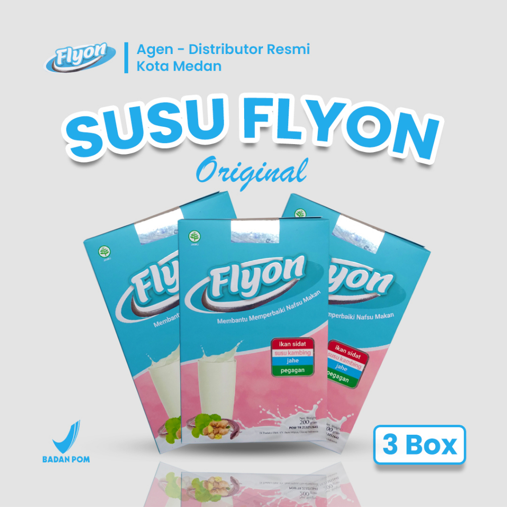 

Susu Flyon ORIGINAL 3 box - Susu Penggemuk Badan Penambah Berat Badan -