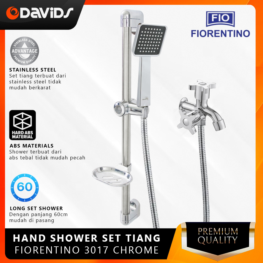 Shower Tiang Set Wall Sower Dinding Kamar Mandi Fiorentino Chrome